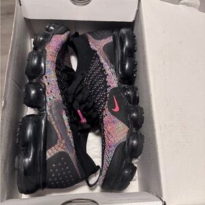 Nike Air VaporMax Flyknit 2 Black and Racer Pink